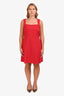 Theory Red Linen Blend Mini Dress Size 12