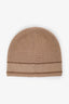 Max Mara Brown Virgin Wool Logo Beanie