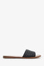 Bottega Veneta Black Leather Intrecciato Weave Slides Size 35.5