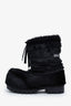 Balenciaga Black Faux Mink Fur Alaska Low Winter Boots Size 37-38