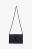 Saint Laurent Black Grain de Poudre Leather Classic Cassandre Wallet on Chain