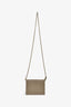 Bottega Veneta Brown Leather Intrecciato Flap Wallet on Chain