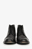 Saint Laurent Black Leather Lace Up Ankle Boots Size 38.5