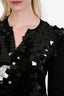 Comme Des Garcons Black Wool Sequin Cardigan Size S