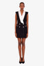 Balmain Black/White Sleeveless Double Breasted Blazer Mini Dress Size 38