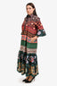La Double J Red/Green Multicolour Printed Flare Sleeve 'Artemis' Maxi Dress Size XL