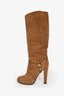 Valentino Brown Suede Rockstud Knee High Boots Size 40