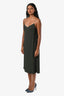 Dries Van Noten Green Rhinestone Embellished Slip Dress Size 38