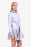 Derek Lam 10 Crosby Blue Polka Dots Shirting Waist Tie Shirt Midi Dress Size 4