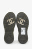 Pre-loved Chanel™ Black Suede Quilted Tweed CC Sneaker Size 37
