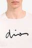 Christian Dior White Cotton Logo Embroidered Short Sleeve T-Shirt Size S Mens