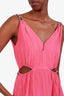 Maje Pink Ruffled Beaded Maxi Dress Size 36