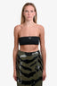Prada 2021 Black Re-Nylon Logo Plaque Bandeau Top Size 40