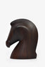 Hermès Brown Wood and Etoupe Leather Samarcande Horse Paperweight