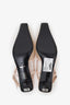 Gucci Beige Mesh Crystal Embellished GG Slingback Kitten Heels Size 38.5