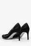 Rene Caovilla Black Satin Crystal Lined Pointed Heels Size 38