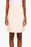 Courreges Cream Wool Logo Embroidery Midi Skirt est Size M