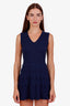 M Missioni Navy Virgin Wool Mini Dress Size 44