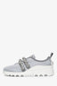 Miu Miu Grey Crystal Embellished Slip-On Sneakers Size 36.5