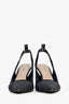 Miu Miu Dark Blue Denim Pointed Slingback Heels Size 38