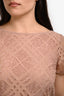 Burberry Peach Cotton Lace Short Sleeve Midi Dress Size 10 US