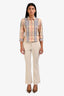 Gucci Beige Flare Logo Pants Size 38