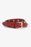 Valentino Red Leather Rockstud Bracelet