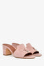 Loro Piana Pink Suede Summer Charm Block Heels Size 37
