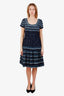 Oscar de la Renta 'Robe en maille à broderies' Mini Dress Size 10