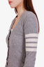 Thom Browne Grey Cashmere 4-Bar Cardigan Size 36