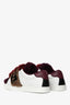 Fendi White/Red Leather Shearling Zucca FF Logo Trimmed Sneakers Size 36
