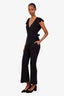 A.L.C Black 'Wilder' Wrap Jumpsuit Size 2