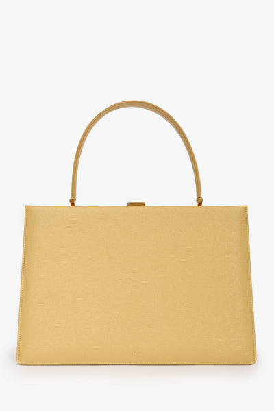 セリーヌ ゴールドレザー ケース Celine Yellow Leather Clasp Top Handle Bag – Mine & Yours
