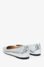 Jimmy Choo Silver Square Toe Ballet Flats Size 39.5