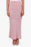 Balenciaga Pink Tweed Back To Front Maxi Skirt Size XS