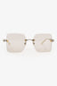 Gucci Clear Rectangle Crystal Sides Sunglasses