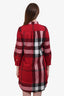 Burberry Red/Black/Grey/White Plaid T-Shirt Dress Size 4