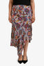 Veronica Beard Purple/Multicolour Mac Paisley Asymmetrical Midi Skirt Size 10