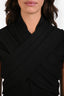 Alexander McQueen Black Jersey Twist Front Maxi Dress Size 46