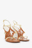 Louis Vuitton White/Yellow Monogram Open-Toe Butterfly Wedges Size 37
