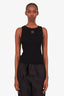 Pre-loved Chanel™ 22K Black Wool CC Logo Tank Top Size 34