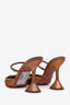 Amina Muaddi Brown Glitter and Crystal Embellished Heels Size 37