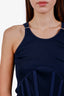 Dion Lee Navy Ribbed Corset Tank Top Size US 4