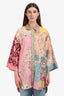 Agua Bendita Multicolour Floral Print Linen 'Chrissy' Short Sleeve Shirt Size M