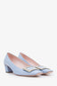 Roger Vivier Light Blue Patent Leather Buckle Detail 'Belle' Heels Size 37.5