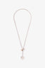 Hermès Sterling Silver and 18K Rose Gold Ex-Libris Necklace, Small Model