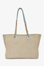 Pre-loved Chanel™ 2022 Beige/Blue Canvas Medium Deauville Shopping Tote