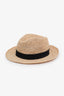 Prada Beige/Black Raffia Triangle-logo Hat Size M