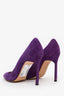 Manolo Blahnik Purple Suede Pointed Toe Heels Size 38