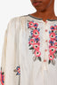 Isabel Marant Cream Floral Silk Embroidered Blouse Size 36